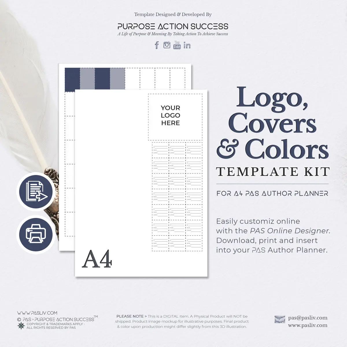 A4 PAS Writer Planner 2023 Cover & Brand Template Insert - Copyright & Trademarks Apply - All Rights Reserved PAS > Purpose Action Success